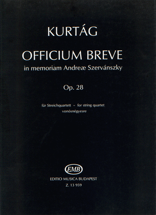 Book cover for Officium Breve in memoriam Andreè Szervanszky