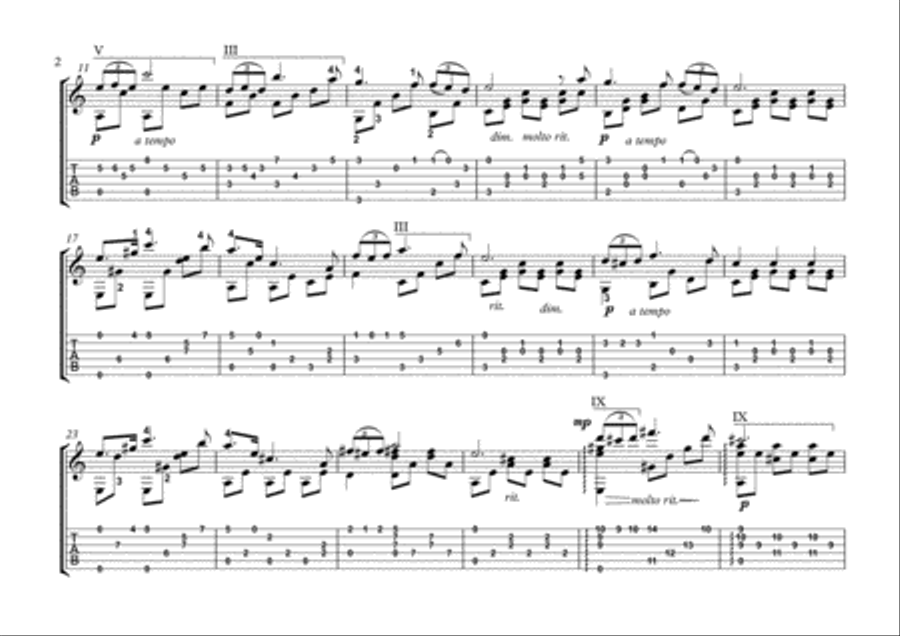 Serenade ständchen Schubert classical guitar solo Acoustic Guitar scores gallery preview page 2