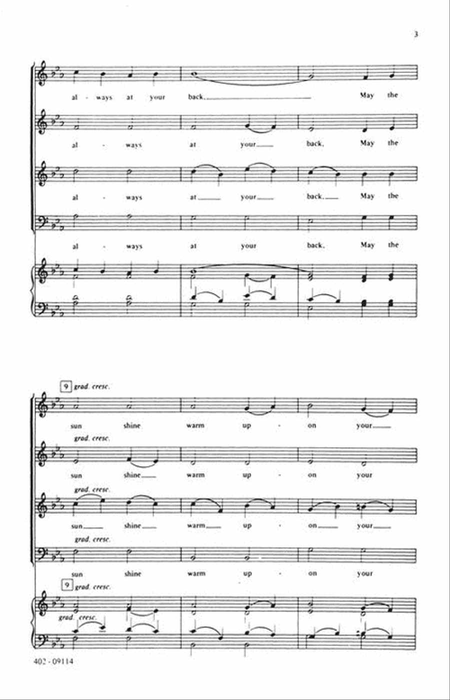 The Irish Blessing 4-Part scores gallery preview page 4