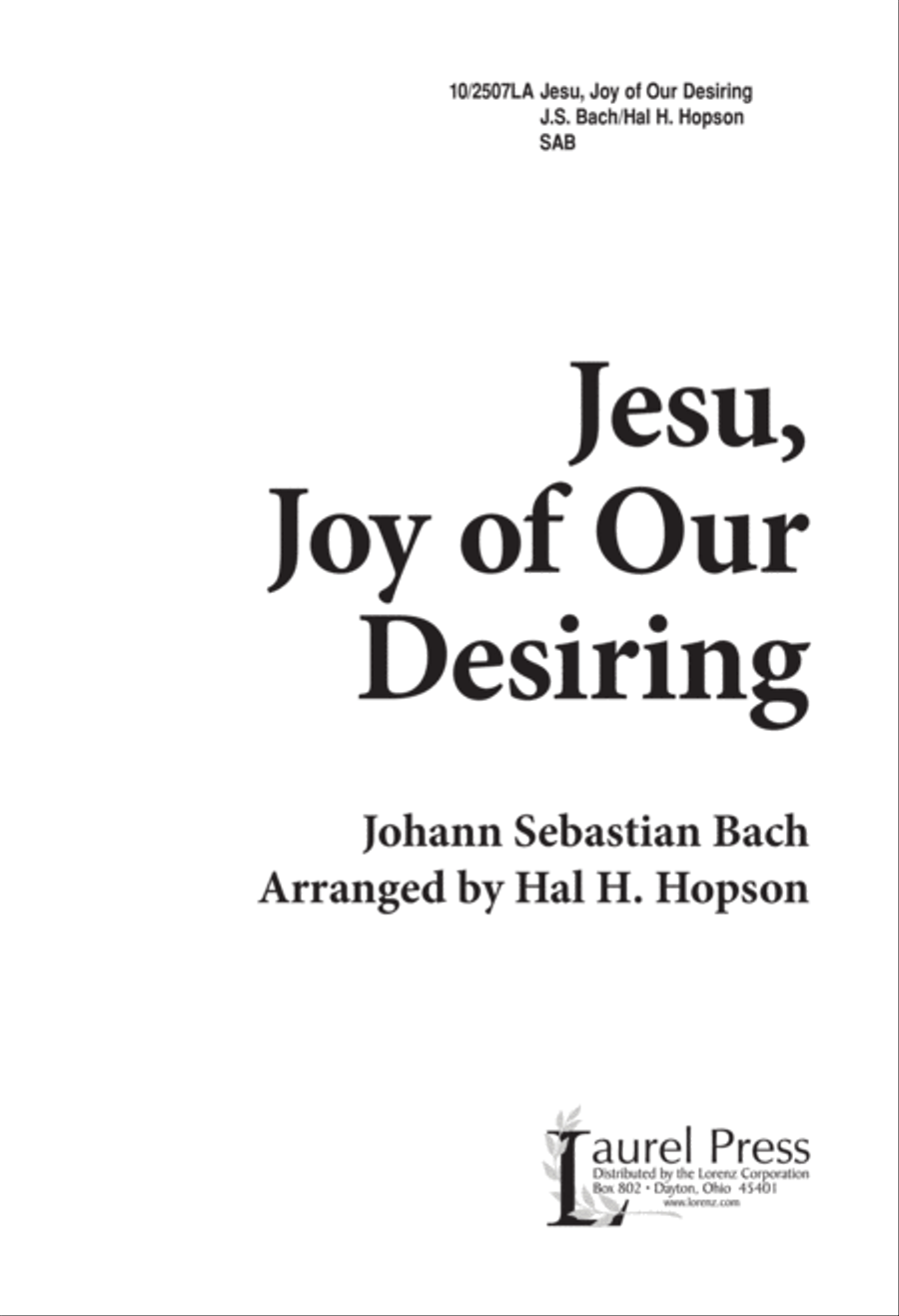 Jesu, Joy of our Desiring 3-Part scores gallery preview page 1
