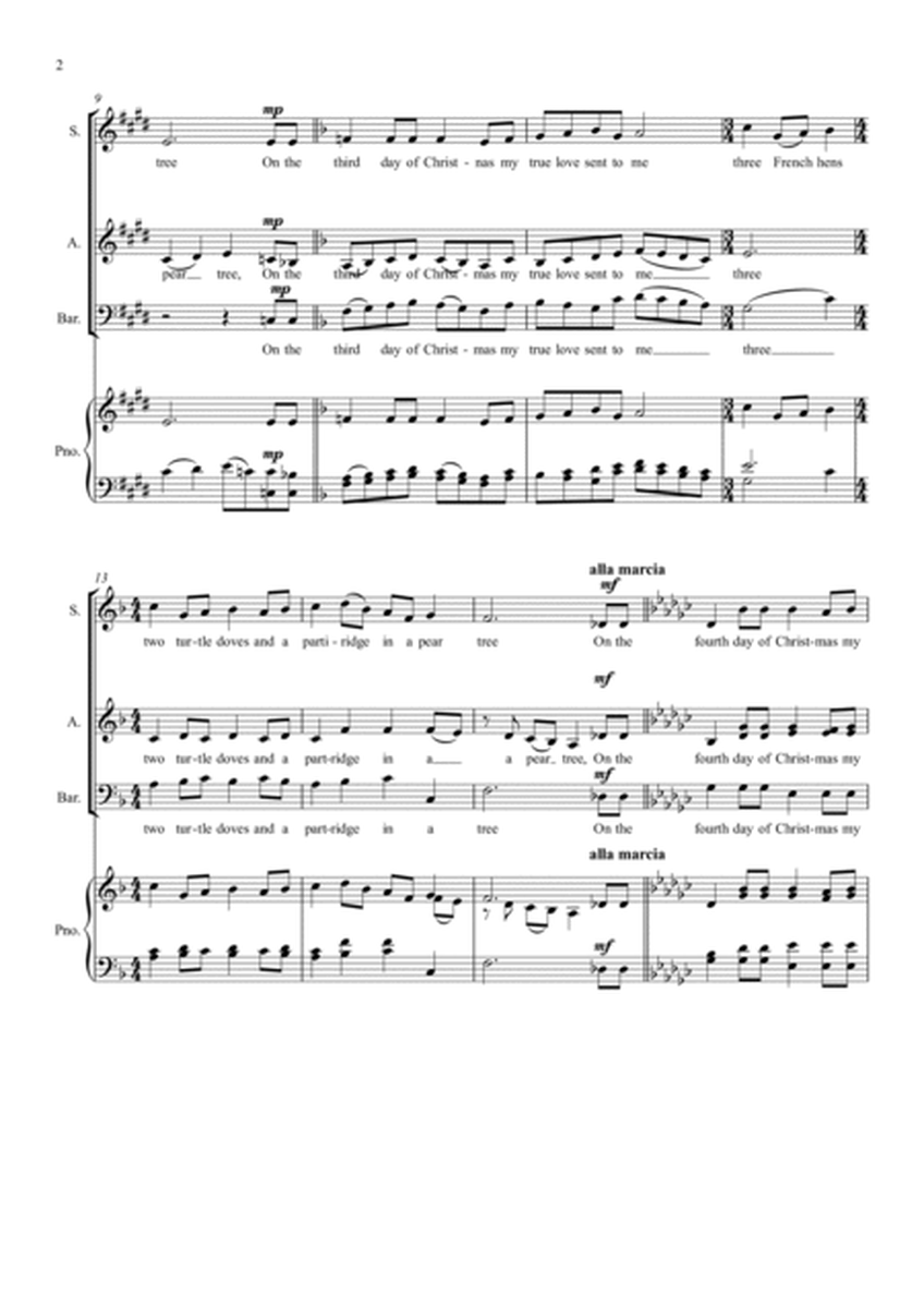 The Twelve Days of Christmas (SAB & piano)