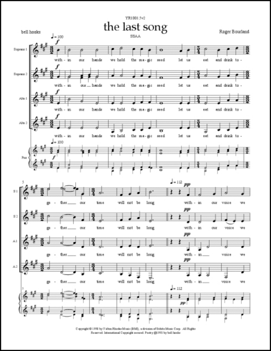 The Last Song The Last Song SSAA scores gallery preview page 1
