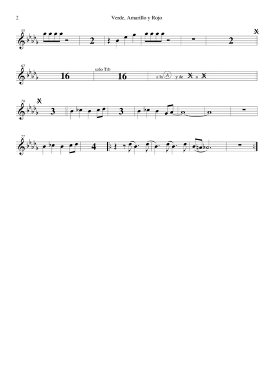 VERDE AMARILLO Y ROJO VERDE AMARILLO Y ROJO Jazz Ensemble scores gallery preview page 2