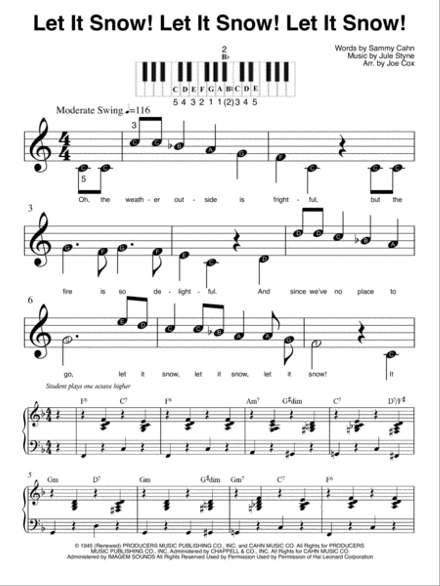Let It Snow! Let It Snow! Let It Snow! Easy Piano scores gallery preview page 1