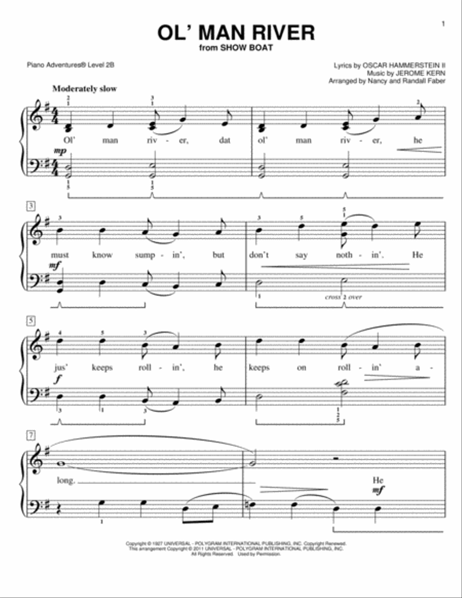 Ol' Man River Piano Method scores gallery preview page 1