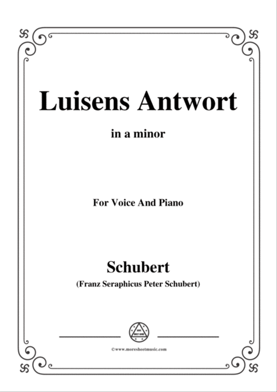 Schubert-Luisens Antwort,in a minor,for Voice&Piano Voice scores gallery preview page 1
