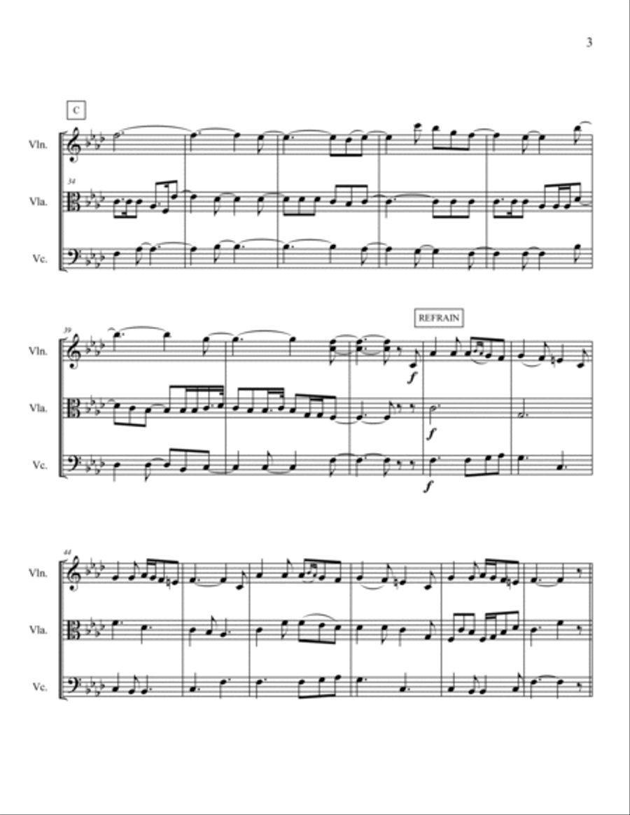 Jewish Wedding Music - 2 String Trio Arrangements String Trio scores gallery preview page 3