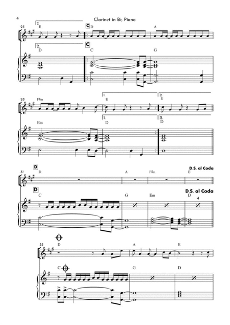Maroon B-Flat Clarinet scores gallery preview page 4