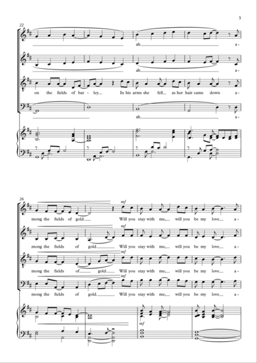Fields Of Gold 4-Part scores gallery preview page 3