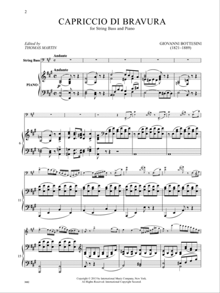 Two Caprices: Capriccio Di Bravura And Allegretto Capriccio Double Bass scores gallery preview page 2