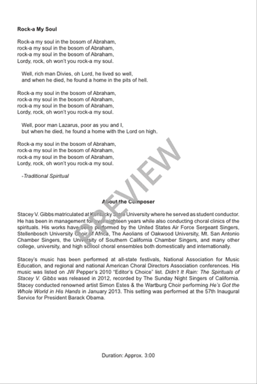 Rock-A My Soul Rock-A My Soul Divisi scores gallery preview page 3
