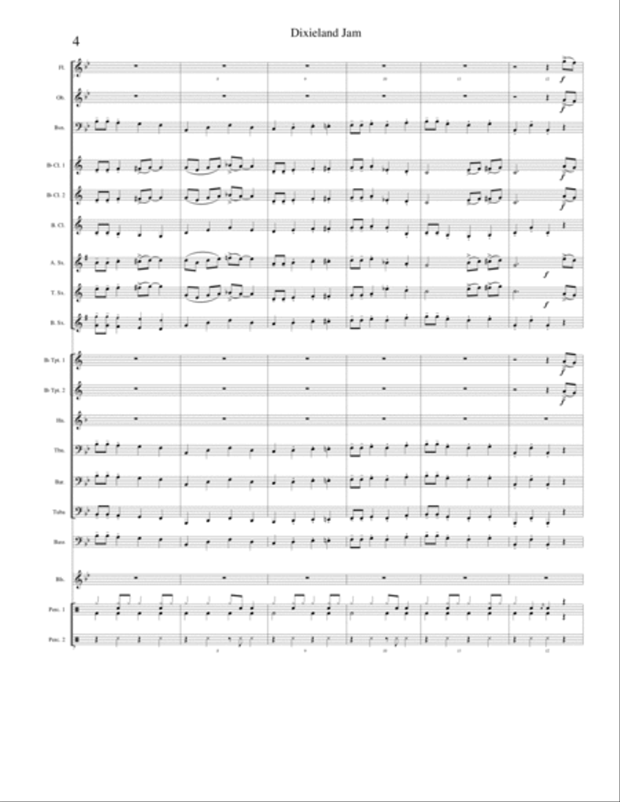 Dixieland Jam Concert Band scores gallery preview page 5