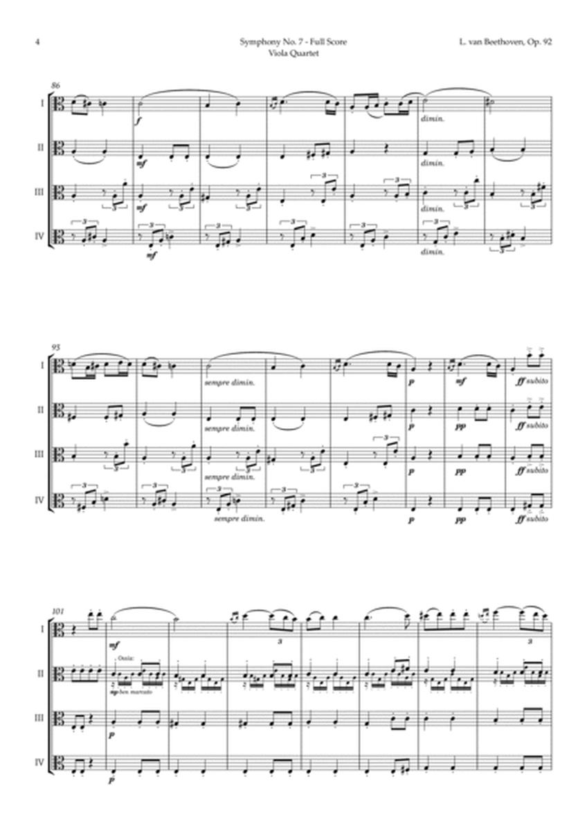 Symphony No. 7 by Beethoven for Viola Quartet image number null