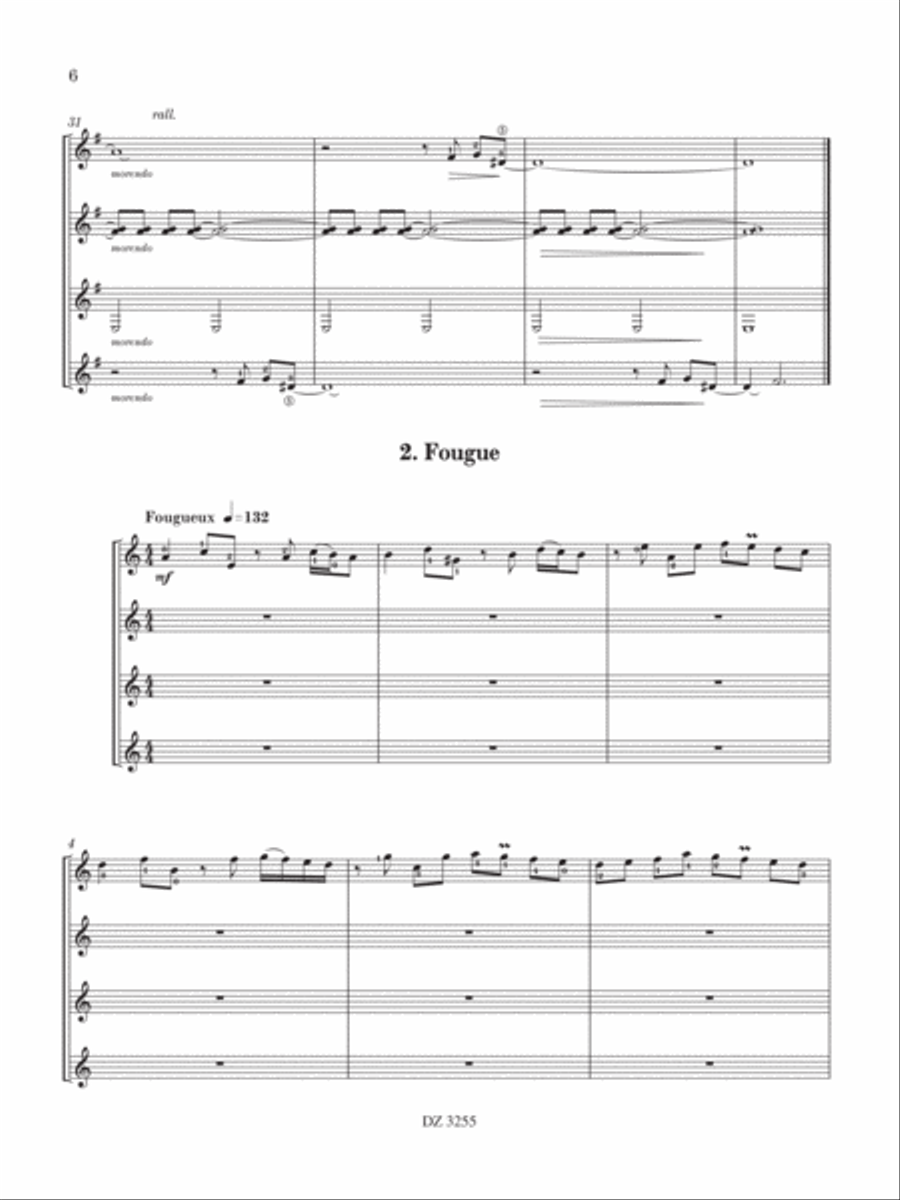 Prologue, fougue et allegro trépidant Guitar Ensemble scores gallery preview page 6