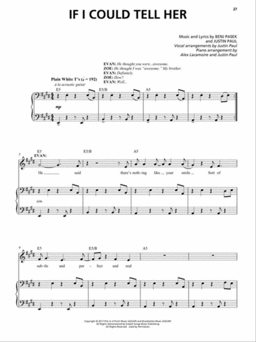 Dear Evan Hansen Voice scores gallery preview page 4