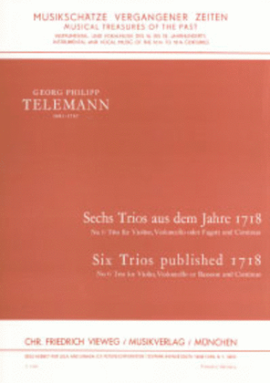 Book cover for Sechs Trios aus dem Jahre 1718 - Nr. 6