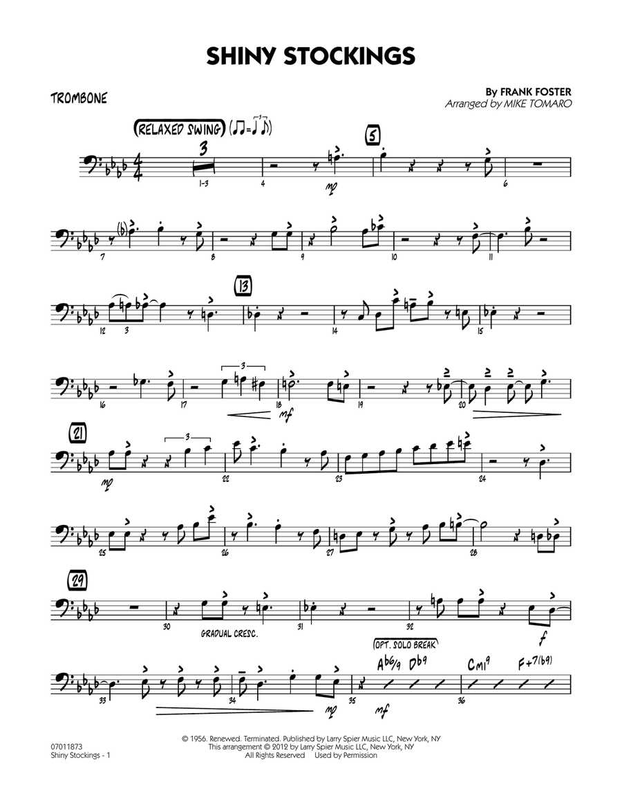 Shiny Stockings - Trombone Jazz Ensemble scores gallery preview page 1
