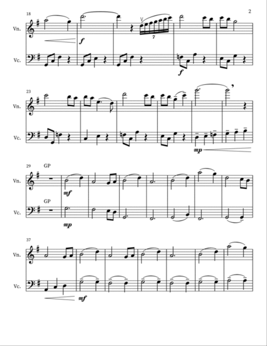 Zelda's Lullaby String Duet scores gallery preview page 2