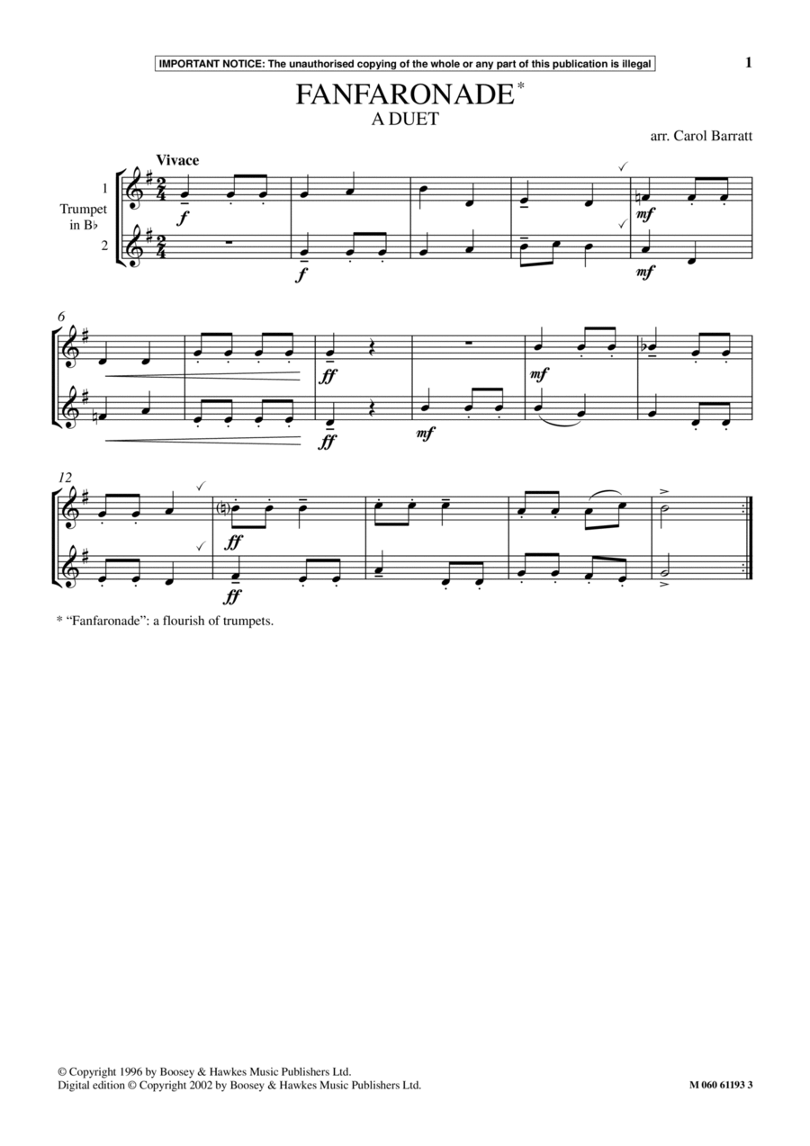 Fanfaronade School and Community scores gallery preview page 1