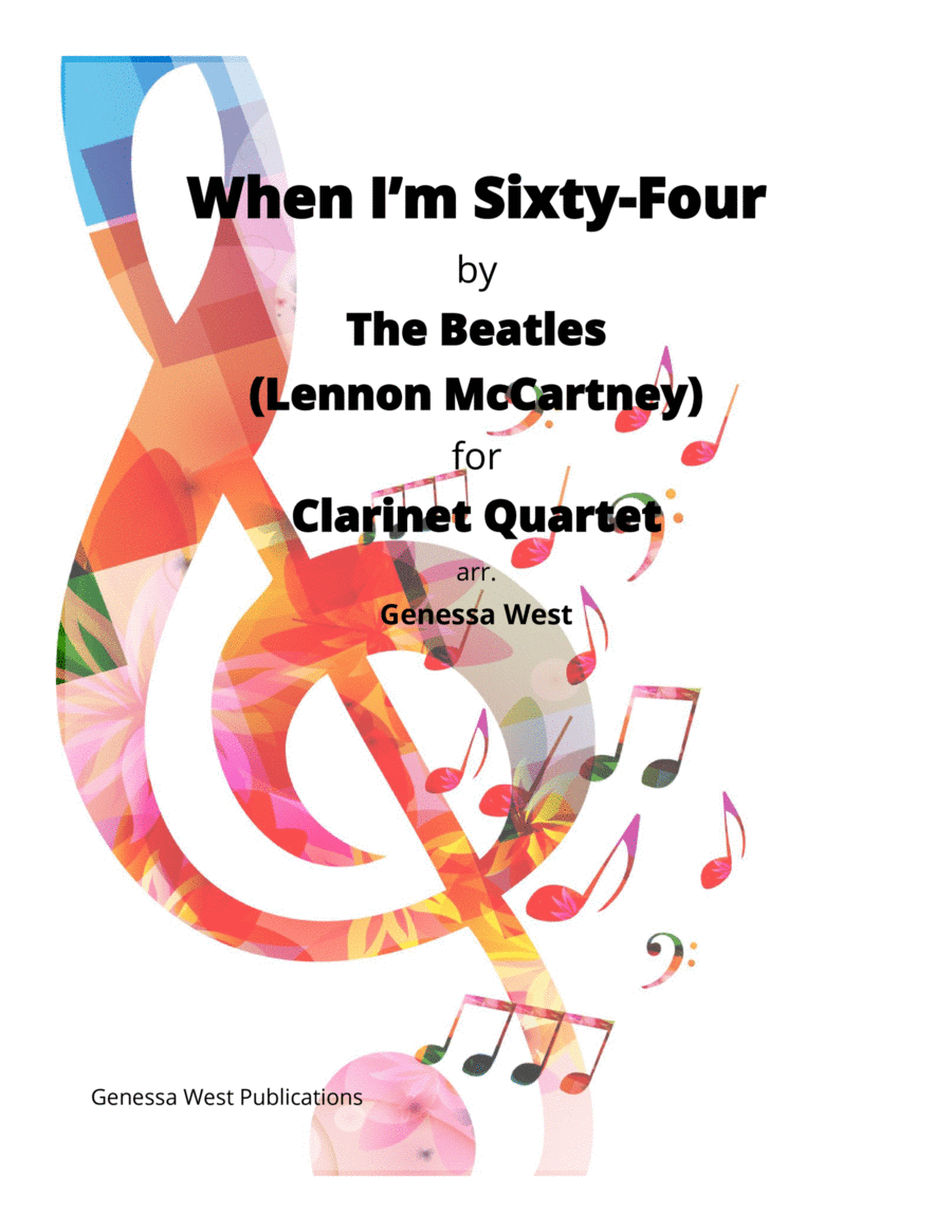 When I'm Sixty-four Clarinet Quartet scores gallery preview page 1