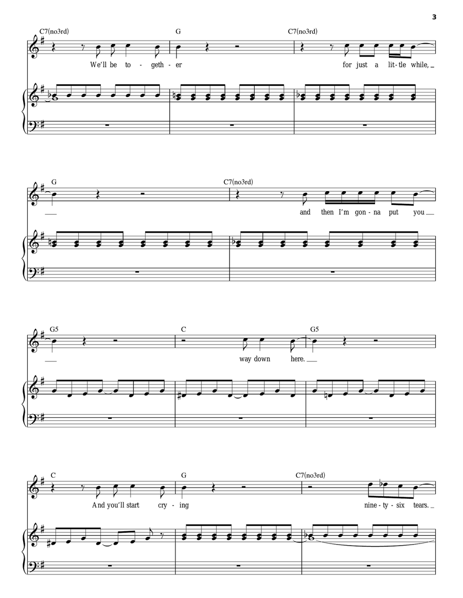 96 Tears Piano scores gallery preview page 3