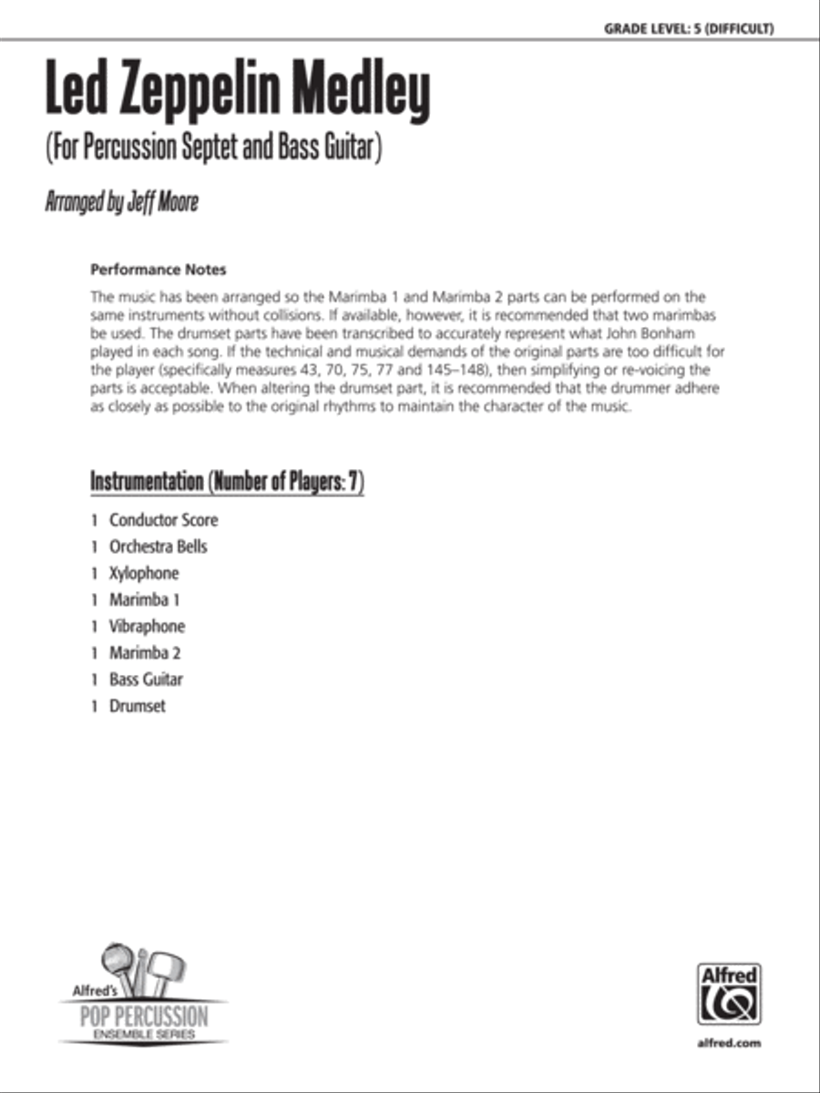 Led Zeppelin Medley Percussion Ensemble scores gallery preview page 2