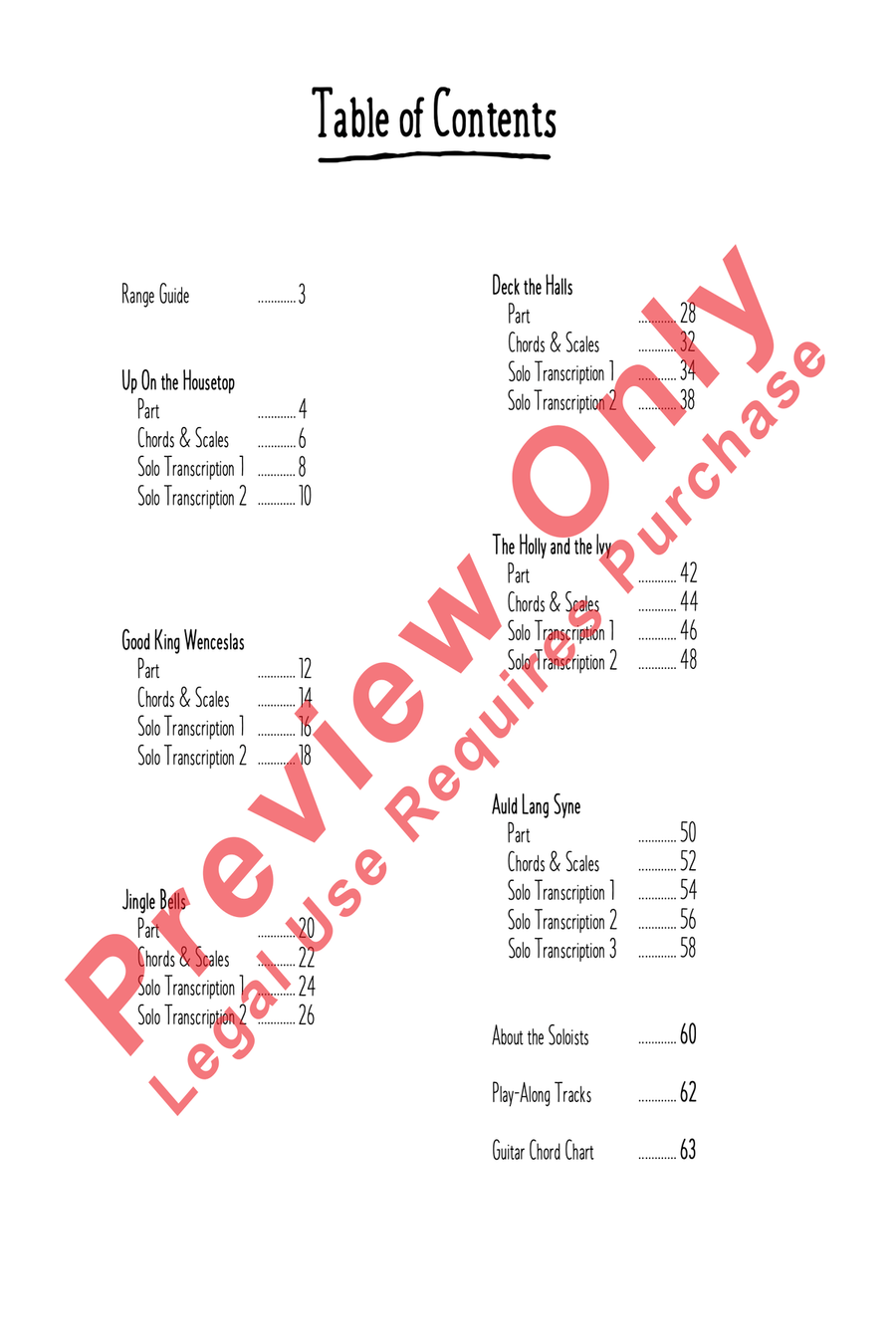 Charting the Course Christmas Collection, Guitar / Vibes Book Jazz Ensemble scores gallery preview page 2