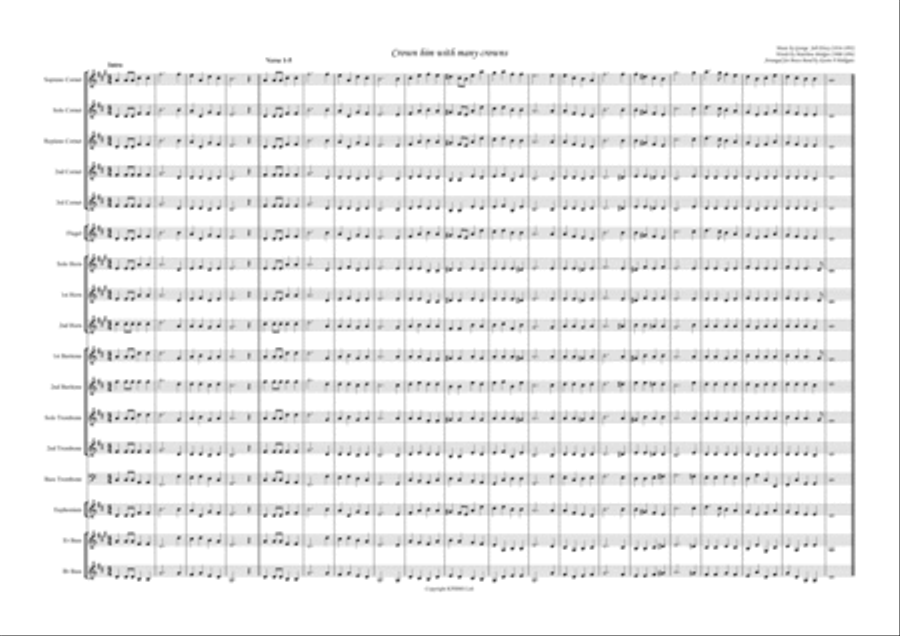 Crown Him With Many Crowns - Hymn Brass Ensemble scores gallery preview page 1