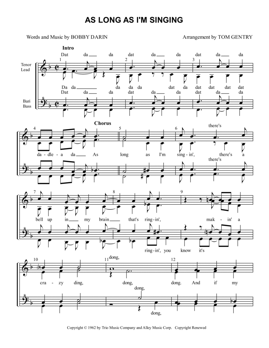 As Long As I'm Singing SSAA scores gallery preview page 1