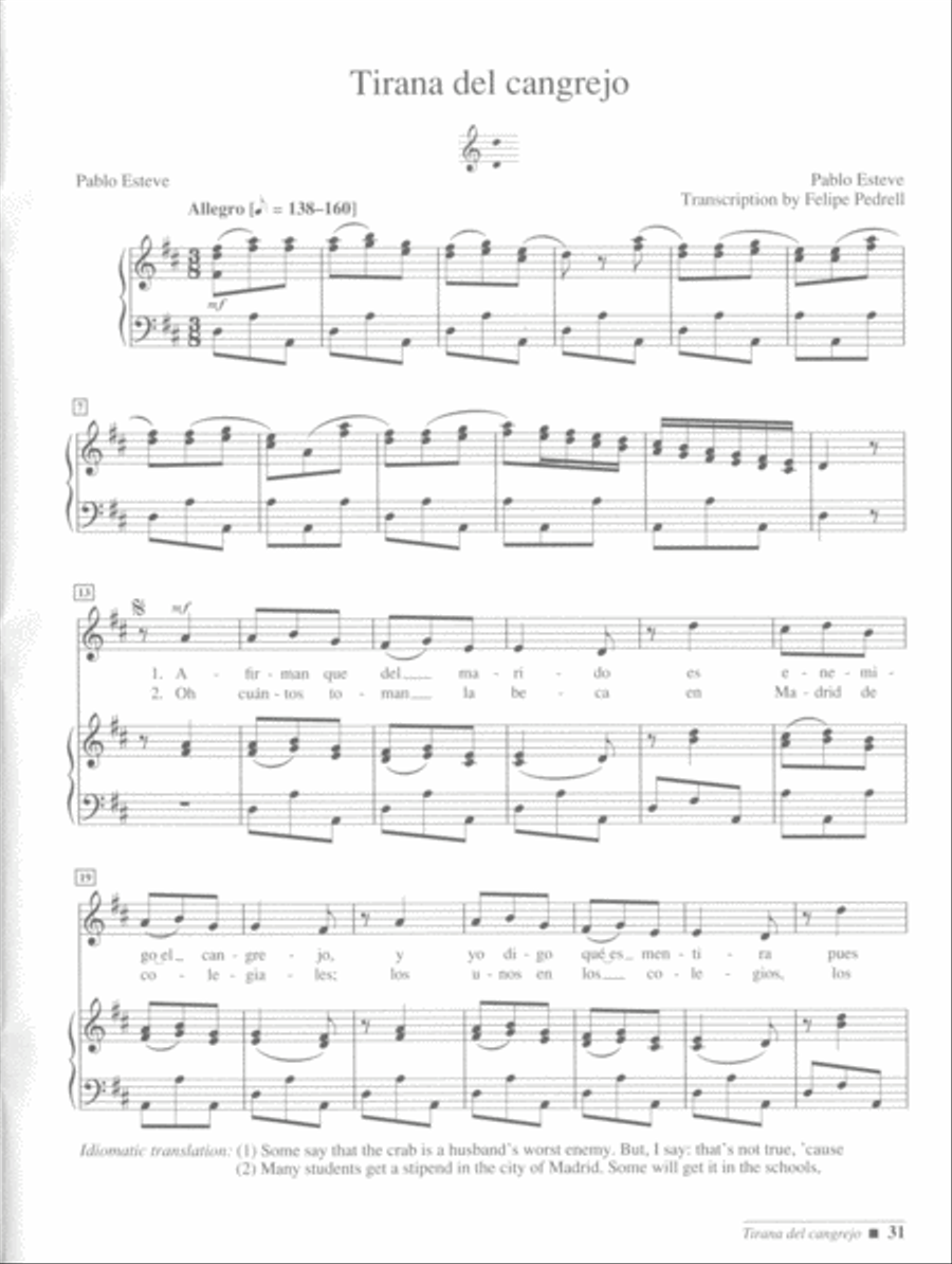Spanish Theater Songs -- Baroque and Classical Eras Medium-Low Voice scores gallery preview page 7