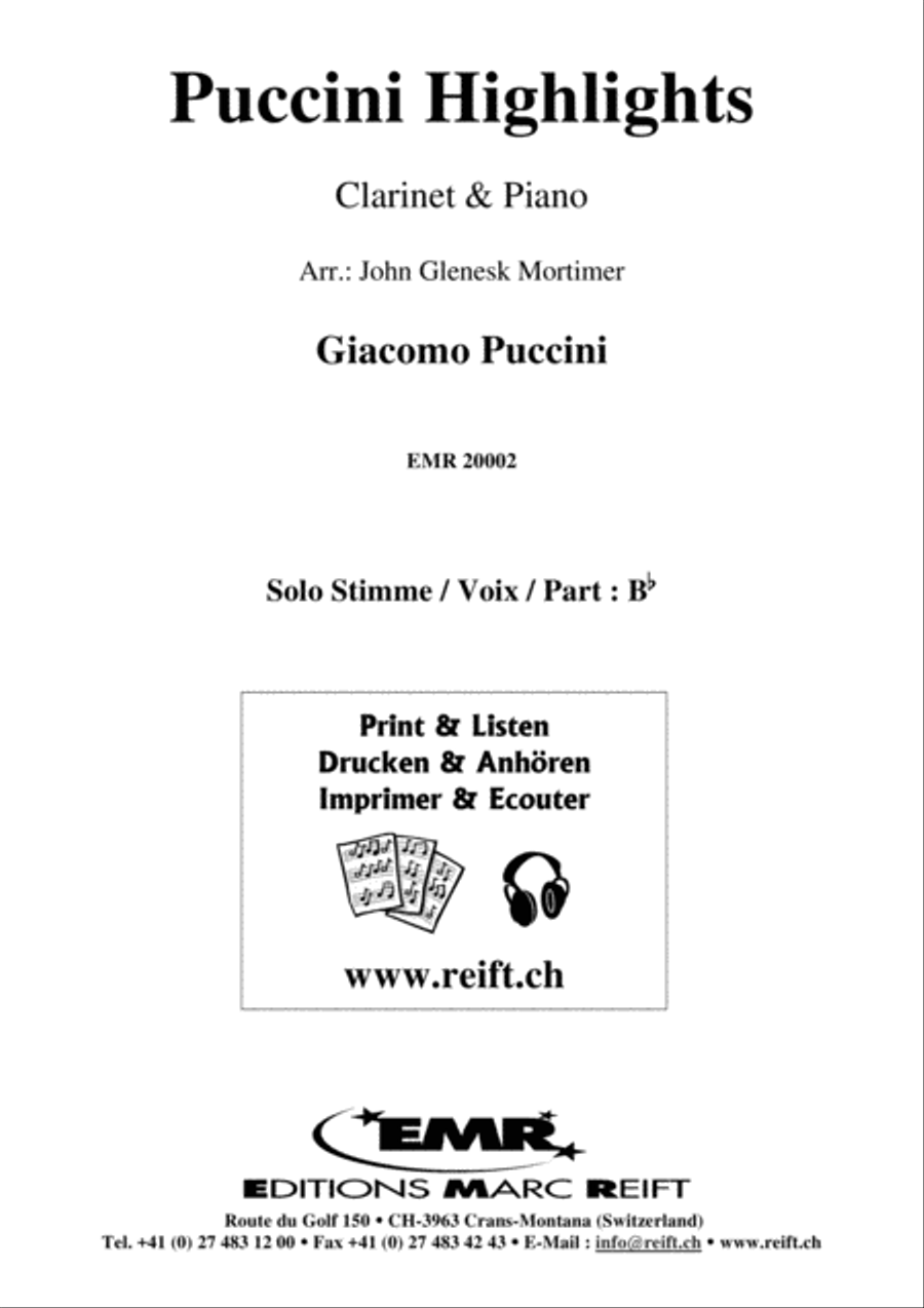 Puccini Highlights Clarinet Solo scores gallery preview page 2