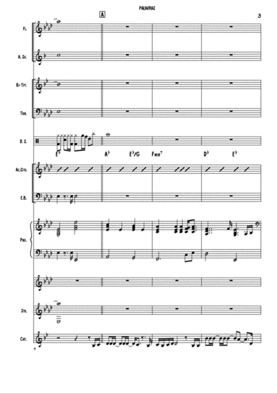 Palavras Palavras Jazz Ensemble scores gallery preview page 3