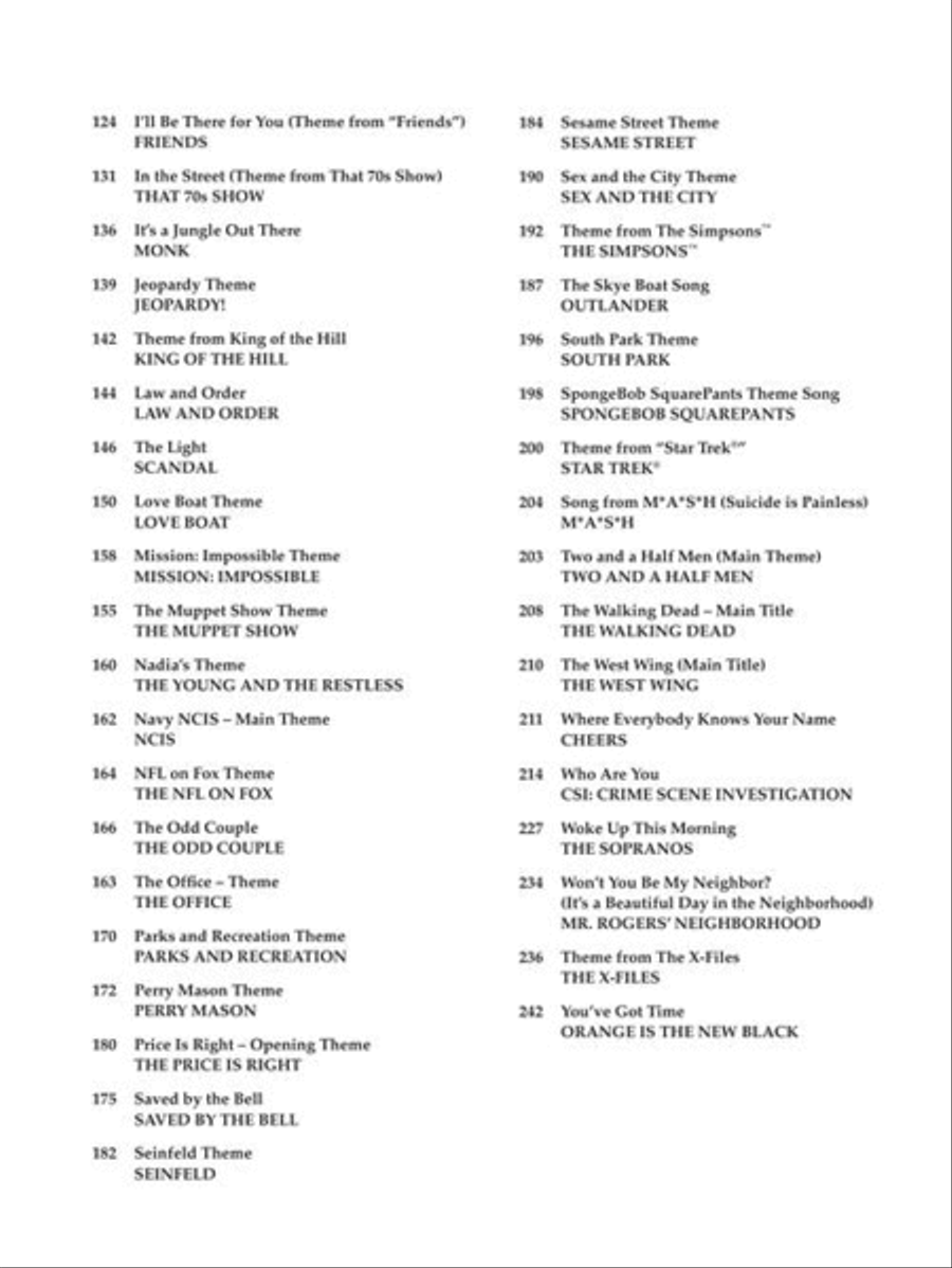 Big Book of TV Theme Songs – 2nd Edition Piano, Vocal, Guitar scores gallery preview page 7
