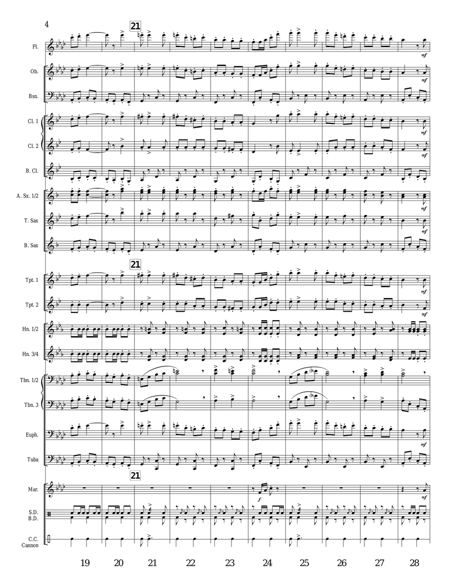 U.S. FIELD ARTILLERY MARCH (The US Army Song) - concert band - score, parts, & license to photocopy Concert Band scores gallery preview page 6