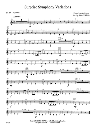 Surprise Symphony Variations: 1st B-flat Trumpet