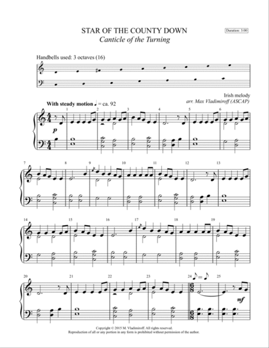 STAR OF THE COUNTY DOWN Handbell Choir scores gallery preview page 2