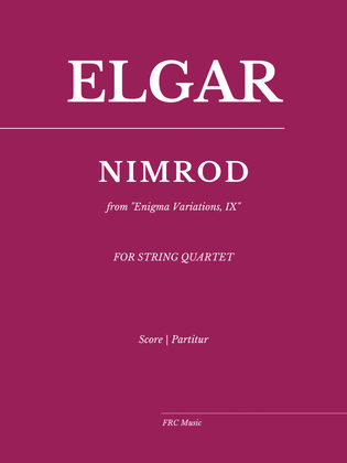 Book cover for Nimrod from 'Enigma Variations', n. IX (for STRING QUARTET)