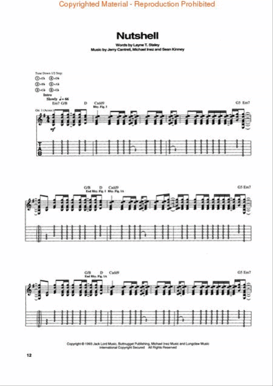 Alice In Chains – Jar of Flies/Sap Electric Guitar scores gallery preview page 3