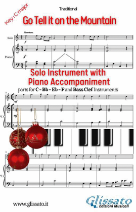 Go Tell it on the Mountain - Solo with easy piano acc. (key C)