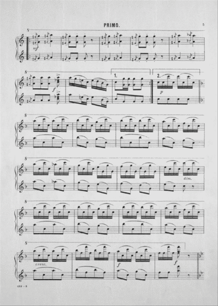 The June-bugs Dance. Tanz der Maikafer. Danse d'un Hanneton. Polka Rondo pour Piano Piano Duet scores gallery preview page 5