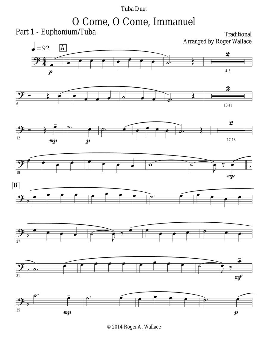 O Come, O Come, Immanuel (Emmanuel) - Tuba Duet Brass Duet scores gallery preview page 4