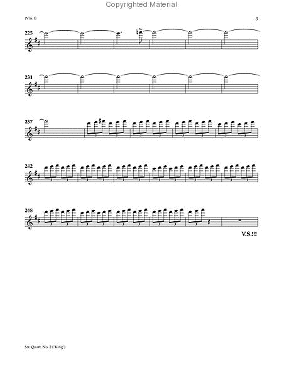 String Quartet No. 2: King (parts) String Quartet scores gallery preview page 4