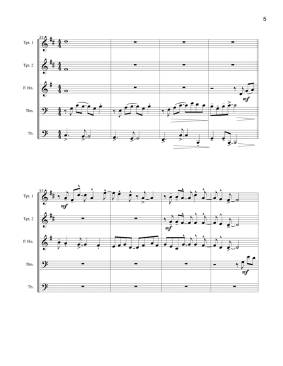 Angels From the Realms of Glory Brass Ensemble scores gallery preview page 5