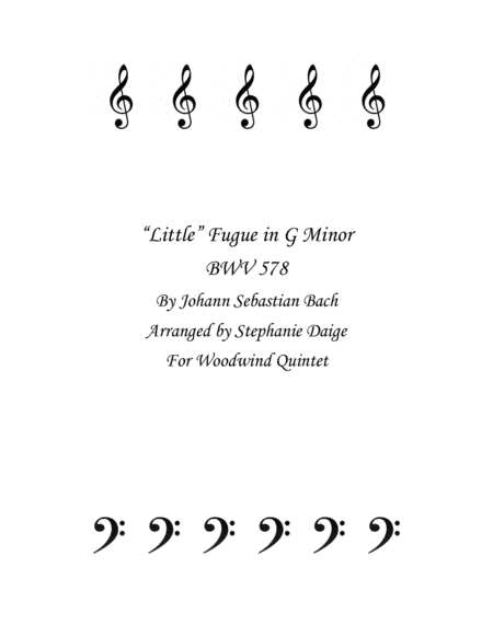 Bach Little Fugue in G Minor for Woodwind Quintet BWV 578 image number null