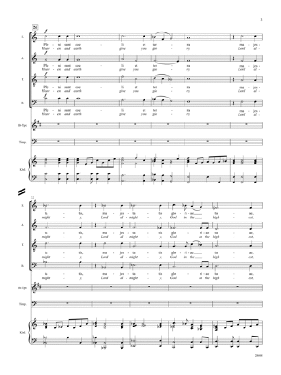 Pleni Sunt Coeli (from Te Deum): Score Score scores gallery preview page 3