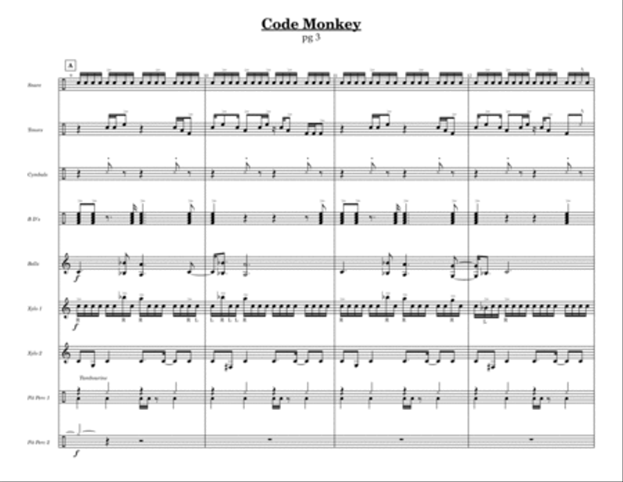 Code Monkey w/Tutor Tracks Percussion Ensemble scores gallery preview page 5