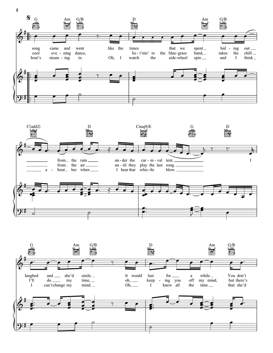 Mandolin Rain Piano, Vocal, Guitar scores gallery preview page 2