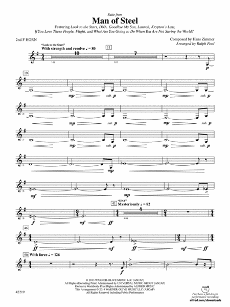 Man of Steel, Suite from: 2nd F Horn