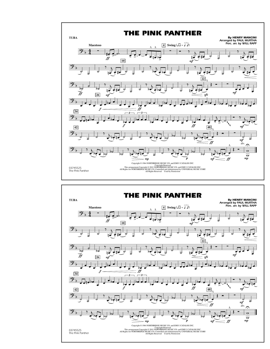 The Pink Panther - Tuba Marching Band scores gallery preview page 1