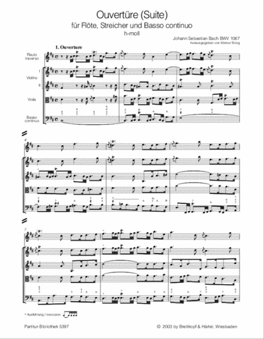 Overture (Suite) No. 2 in B minor BWV 1067 Orchestra scores gallery preview page 2